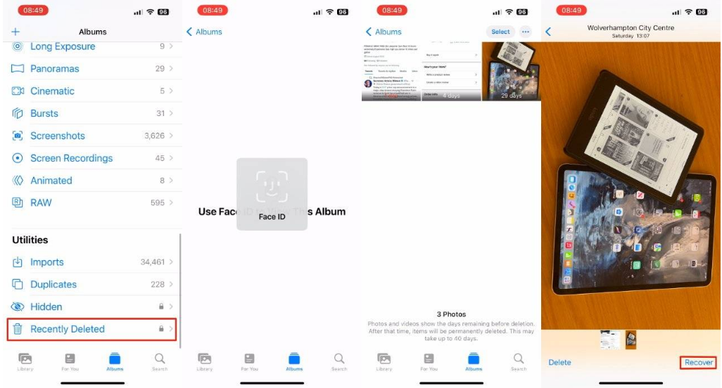 洛扎苹果14维修分享 iPhone14 上恢复已删除的照片 